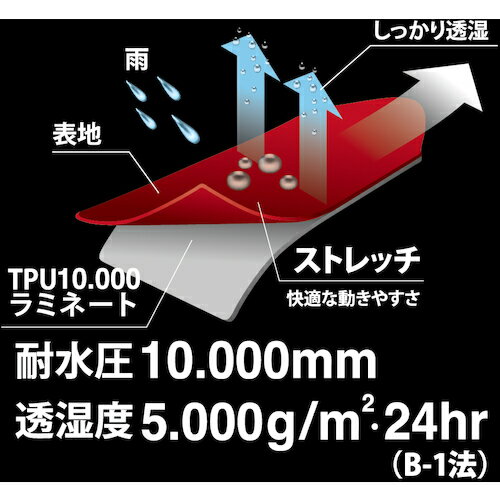 カジメイク ストレッチシールドジャケット レッド L [7570-44-L] 757044L 販売単位...