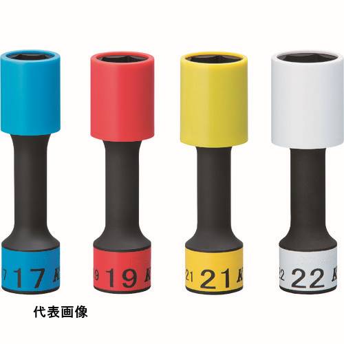 KTC 12.7sq.インパクトレンチ用ホイールガードソケット(ロング薄肉) (自動車整備用) 対辺寸法19mm [BP49-19G] BP4919G 販売単位：1(4)