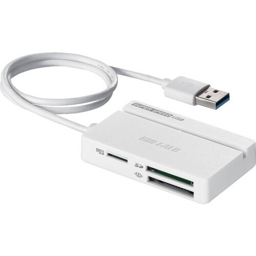 BAFFALO USB3.0 マルチカードリーダー スタンダード ホワイト [BSCR100U3WH] BSCR100U3WH 販売単位：1(2)