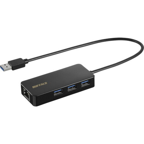 バッファロー Giga対応 USB-A LANアダプターハブ付 ブラック [LUD-U3-AGHBK] LUDU3AGHBK 販売単位：1 送料無料