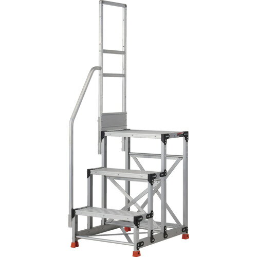 TRUSCO トラスコ中山 アルミ製作業用踏台 3段 高さ0.9m 天板寸法600×400 段高30 ...