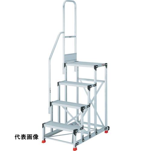 TRUSCO トラスコ中山 アルミ製作業用踏台 4段 高さ1.0m 天板寸法800×400 段高250mm...