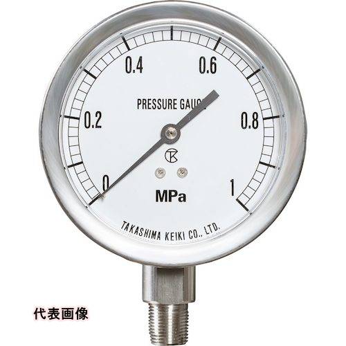 高島 ステンレス真空計(A枠立型・φ60)圧力レンジ0.0~ー0.1MPa R1/4【1460901】 [1460901] 1460901 販売単位：1 送料無料