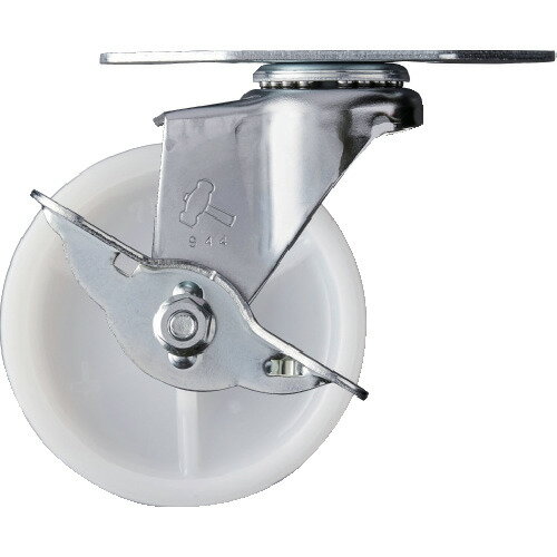 ハンマー Eシリーズコーナー 旋回式ナイロン車輪 75mm ストッパー付 [215E-N75] 販売単位：1