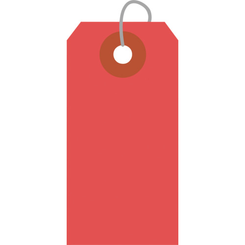 ササガワ カラー荷札 豆 赤 一穴 [25-111] 25111 販売単位：1 送料無料