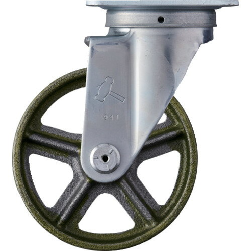 ハンマー プレート式旋回鋳物キャスター 125径 Sシリーズ [420S-C125] 販売単位：1