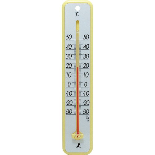 シンワ 寒暖計 プラスチック製 30cmエロー [48362] 販売単位：1