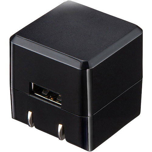 SANWA キューブ型USB充電器(1A・高耐久タイプ・ブラック) [ACA-IP70BK] ACAIP70BK 販売単位：1