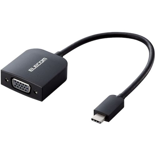 ELECOM Type-C映像変換アダプタ TypeC-VGA ブラック [AD-CVGABK3] ADCVGABK3 販売単位：1 送料無料