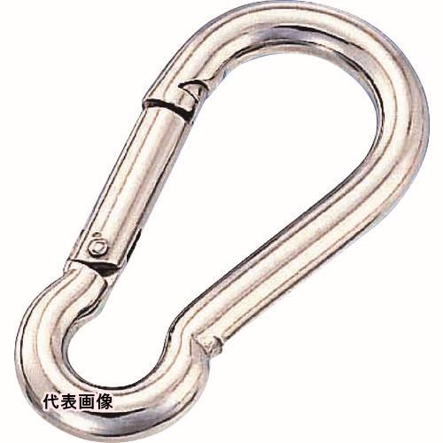 4982970400584｜849-0733 [B097] 1販売 商品画像については実際の製品と異なる場合がございます。あくまでも商品のスペックをご確認の上ご注文をお願いいたします。※この商品は受注発注の商品です。その為メーカーに在庫がない場合がございます。その場合は大変申し訳ございませんがキャンセルとさせて頂きます。予めご了承下さい。849-0733特長スタンダードなスプリングフックです。用途チェーン・ワイヤー・ロープ等の連結金具として、また端末の金具のジョイントに。仕様使用荷重(kN)：0.78D(mm)：6L(mm)：61S(mm)：9W(mm)：31.5d1(mm)：6.5d2(mm)：9材質_仕上材質：ステンレス(SUS304)仕上げ：バレル研磨仕上げ質量28.000G原産国中国JANコード4982970400584「ルーペスタジオ」では、拡大鏡(虫眼鏡/ルーペ)、双眼鏡、単眼鏡、望遠鏡などのレンズ製品を主に取り扱っております。工具製品は常には在庫しておらずお取りよせとなります。ご了承下さい。荷役金具 フック水本 ステンレス スナップフックB型 関連商品へ