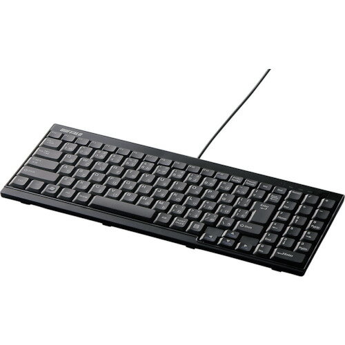 BUFFALO USB接続 有線スリムキーボード ブラック [BSKBU14BK] BSKBU14BK 販売単位：1 送料無料