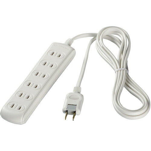 BUFFALO 2ピン式電源タップ 6個口タイプ 3m ホワイト [BSTAPST2630WH] BSTAPST2630WH 販売単位：1