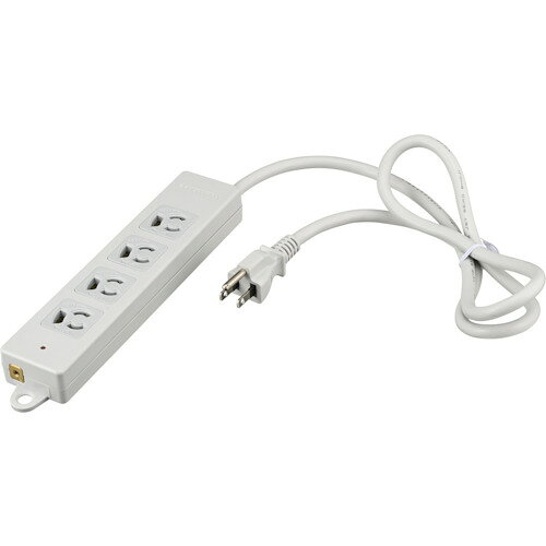 BUFFALO 3ピン式電源タップ 2重構造 雷サージ&ランプ付 1m ライトグレー [BTKPLMJT...