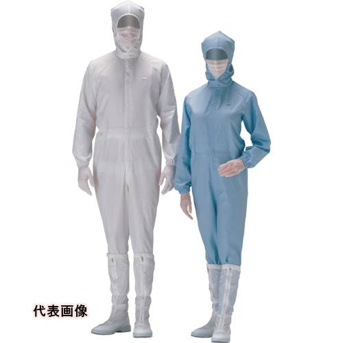 ミドリ安全 クリーンウェア フード一体型超静電クリーンスーツ C1550W ホワイト LL [C1550W-LL] C1550W..