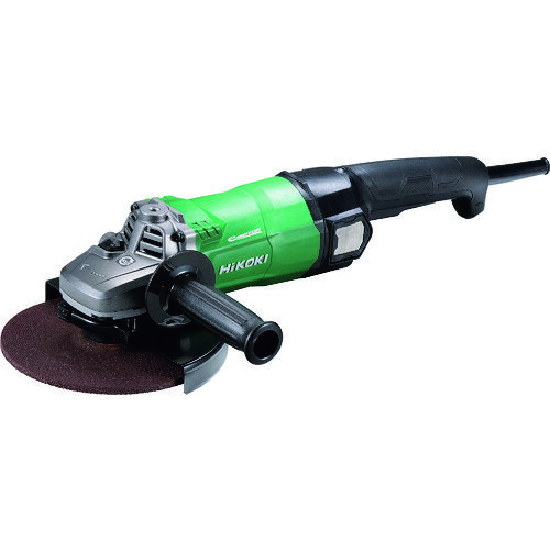 4966376325276｜174-7694 [G18BYE200V ] 1販売 商品画像については実際の製品と異なる場合がございます。あくまでも商品のスペックをご確認の上ご注文をお願いいたします。※この商品は受注発注の商品です。その為メーカーに在庫がない場合がございます。その場合は大変申し訳ございませんがキャンセルとさせて頂きます。予めご了承下さい。174-7694特長電圧降下でも安定した作業を実現しました。クラス最軽量で最強研削性能です。エンジン発電機で使用可能です。ブレーキ・キックバック軽減システム・再起動防止機能付きで更に安全性を高めてます。本体装着のホイルワッシャはブレーキ付製品専用部品です。用途鉄材の研削に。切断砥石で鉄材などのカットに。仕様無負荷回転数(min［［の−1乗］］)：6600砥石径(mm)：180消費電力(W)：1300電源(V)：AC200コード長さ(m)：2.5定格電流(A)：7.5本体外寸全長(mm)：445本体外寸全幅(mm)：196本体外寸全高(mm)：128定格電圧(AC)V：200周波数(Hz)：50/60モーター：ブラシレスコード長さ(フィート)：8.2動力源：AC回転数min-1(回/分)：6600ハウジング握り径(mm)：140回転数設定機能：なし無段変速：なし絶縁構造：二重絶縁スイッチタイプ：トリッガ取付シャフトねじ径：M16×2仕様2定格電流：7.5A最大出力：2800W砥石寸法mm外径×最大厚×穴径：180×6×22再起動防止機能付きサイドハンドル両側取り付け可能キックバック軽減システム搭載本体色：アグレッシブグリーン材質_仕上ボディ：樹脂ハウジング：樹脂ギヤカバー：Aluminiumdie-cast質量3.700KGセット内容_付属品レジノイド砥石(A/WA30P)スパナ六角棒スパナサイドハンドルツールレスホイルガードホイルナット注意日立工機(株)のブランドは、2018年10月「HiKOKI」に変わりました。原産国中国JANコード4966376325276「ルーペスタジオ」では、拡大鏡(虫眼鏡/ルーペ)、双眼鏡、単眼鏡、望遠鏡などのレンズ製品を主に取り扱っております。工具製品は常には在庫しておらずお取りよせとなります。ご了承下さい。ディスクグラインダー ディスクグラインダー（砥石径180mm）HiKOKI 200V電子ディスクグラインダ180mm 関連商品へ