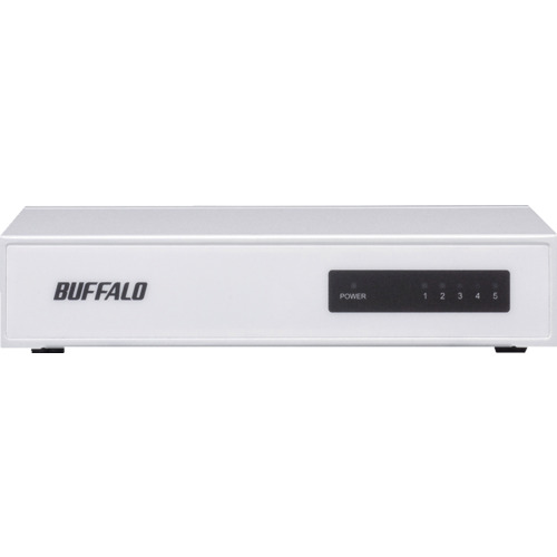 BUFFALO 10/100Mbps対応 スイッチングHub 金属筐体/電源内蔵モデル 5ポート ホワイト [LSW4-TX-5NS/WHD] LSW4TX5NSWHD 販売単位：1 送料無料