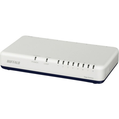 BUFFALO Giga 8ポート スイッチングハブ 電源外付け プラスチック筐体 ホワイト [LSW6-GT-8EPL/WH] LSW6GT8EPLWH 販売単位：1 送料無料