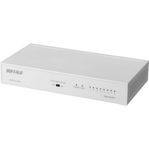 BUFFALO Giga 8ポート スイッチングハブ 電源内蔵 金属筐体 マグネット付 ホワイト [LSW6-GT-8NS/WH] LSW6GT8NSWH 販売単位：1 送料無料