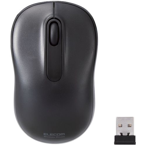 ELECOM 無線マウス 光学式 Mサイズ 抗菌 ブラック [M-DY11DRSKBK] MDY11DRSKBK 販売単位：1