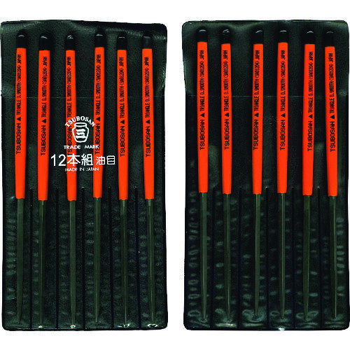 4518007470246｜852-8696 [SA01204] 1販売 こちらの商品はメール便対応商品です。メール便対応数：20（※1回のご注文で対応数の合計が101以上だとメール便は対応できませんので予めご了承下さい。) 商品画像については実際の製品と異なる場合がございます。あくまでも商品のスペックをご確認の上ご注文をお願いいたします。※この商品は受注発注の商品です。その為メーカーに在庫がない場合がございます。その場合は大変申し訳ございませんがキャンセルとさせて頂きます。予めご了承下さい。852-8696特長目立てが鋭く、耐久性に優れています。全面に刃が刻まれています。用途鉄をはじめ、あらゆる金属の加工に。仕様仕上げ：12本組油目全長(mm)：170刃長(mm)：70刃幅(mm)：4刃厚(mm)：4形状：三角粒度：04(油目)　1cm当たり50cutの目が刻まれています。材質_仕上炭素工具鋼(SK-2)質量100.000G注意目詰まりした場合はブラシ等で取り除いてお使いください。原産国日本JANコード4518007470246「ルーペスタジオ」では、拡大鏡(虫眼鏡/ルーペ)、双眼鏡、単眼鏡、望遠鏡などのレンズ製品を主に取り扱っております。工具製品は常には在庫しておらずお取りよせとなります。ご了承下さい。ヤスリ 組ヤスリツボサン 組ヤスリ 12本組 関連商品へ