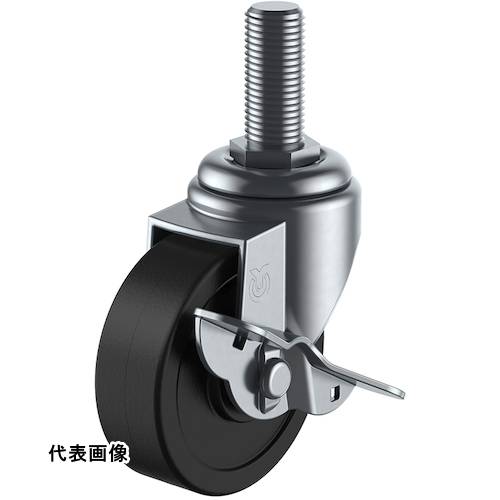 ユーエイ ねじ込み式 自在 キャスター 導電ゴム 車輪径75mm ストッパー付き Sタイプ ST-S型 ネジ寸法M16×40ピッチ2 [ST-75RHES-M16-40] ST75RHESM1640 販売単位：1(4.0)