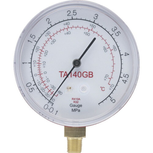 4528422324529｜864-1160 [TA140GB] 1販売商品画像については実際の製品と異なる場合がございます。あくまでも商品のスペックをご確認の上ご注文をお願いいたします。※この商品は受注発注の商品です。その為メーカーに在庫がない場合がございます。その場合は大変申し訳ございませんがキャンセルとさせて頂きます。予めご了承下さい。864-1160特長校正証明書取得可能です。（別途料金）仕様圧力表示(MPa)：-0.1〜5.3ゲージ径(φmm)：80取付ねじ：1/8NPT仕様2R410A、R32マニホールド用交換圧力計質量210.000G原産国日本JANコード4528422324529「ルーペスタジオ」では、拡大鏡(虫眼鏡/ルーペ)、双眼鏡、単眼鏡、望遠鏡などのレンズ製品を主に取り扱っております。工具製品は常には在庫しておらずお取りよせとなります。ご了承下さい。エアユニット 圧力計タスコ 関連商品へ