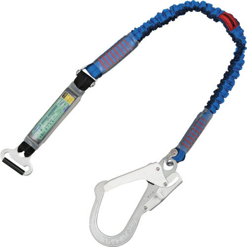 TSUYORON 胴ベルト型墜落制止用器具用副ランヤード(伸縮タイプ)ノビロン(BL)ショックアブソーバ+連結環..