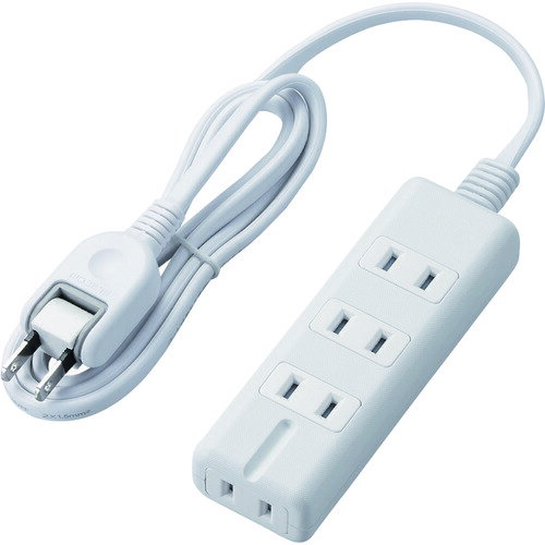 ELECOM 磁石タップ 4個口(内3ピン1) 1m ホワイト [T-KM01-2410WH] TKM012410WH 販売単位：1