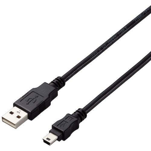 ELECOM USB2.0ケーブル A-miniBタイプ 仕様固定 3m ブラック  U2CAM30BKID 販売単位：1