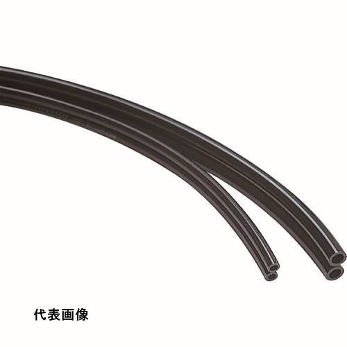 PISCO フラットチューブ 6×4 2芯 20М ブラック [UQ06-2F-20-B-B] UQ062F20BB 販売単位：1