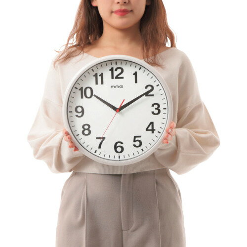 MAG 掛け時計 アナログ シューレ 静音 連続秒針 ホワイト 直径29cm W-771WH-Z [W-771 WH-Z] W771WHZ 販売単位:1