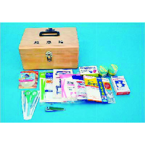 つくし 救急箱(はさみ、包帯、綿棒他のセット:医薬品無し [8201-A] 8201A 販売単位：1 送料無料
