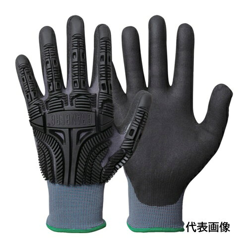 7023775502008｜692-3222 [115.550210 ] 1販売 商品画像については実際の製品と異なる場合がございます。あくまでも商品のスペックをご確認の上ご注文をお願いいたします。※この商品は受注発注の商品です。その為メーカーに在庫がない場合がございます。その場合は大変申し訳ございませんがキャンセルとさせて頂きます。予めご了承下さい。692-3222特長TPRゴム製の衝撃吸収加工により指先から手の甲全体を衝撃から守ります。耐衝撃性能は国際規格(ANSI/ISEA 138)に適合しています。フィット感が高く細かい部品も指先で扱えます。ニトリルコーティングにより油や水に対しても高いグリップ力を発揮します。特殊なニトリルコーティング技術により通気性が良く快適な着け心地です。用途機械整備、コンテナヤード、漁業関連、解体業など。手の甲を保護する必要のある作業に。仕様色：ブラックサイズ：XLゲージ数：15全長(cm)：26.0手のひら周り(cm)：21.6中指長さ(cm)：8.4厚さ(mm)：1.2リストカラー：ブルーすべり止め：有（ニトリルコーティング）EN388 2016規格：4131XP耐切創レベル：1/XANSI/ISEA 138規格：レベル1材質_仕上手の甲：TPRゴム手のひら: ニトリルゴムコーティング質量186.000G原産国中国JANコード7023775502008「ルーペスタジオ」では、拡大鏡(虫眼鏡/ルーペ)、双眼鏡、単眼鏡、望遠鏡などのレンズ製品を主に取り扱っております。工具製品は常には在庫しておらずお取りよせとなります。ご了承下さい。すべり止め手袋 すべり止め手袋（手甲ガード付）GranberG 耐衝撃手袋 関連商品へ