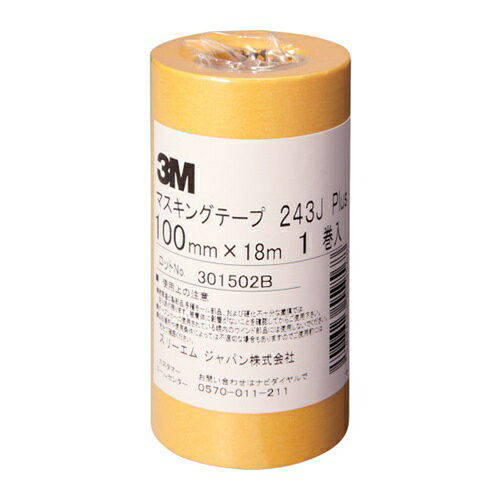 4548623559568｜756-6191 [243J100] 1販売 商品画像については実際の製品と異なる場合がございます。あくまでも商品のスペックをご確認の上ご注文をお願いいたします。※この商品は受注発注の商品です。その為メーカーに在庫がない場合がございます。その場合は大変申し訳ございませんがキャンセルとさせて頂きます。予めご了承下さい。756-6191特長はがす時、のり残りしにくく、切れにくい上、接着性にも優れます。凹凸面にしっかりなじみます。アールがとりやすくなっています。用途車輌塗装用。仕様色：黄幅(mm)：100長さ(m)：18厚さ(mm)：0.08仕様2粘着力：1.8N/10mm引張強度：28.6N/10mm連続使用温度：120℃(60分)手で切断可能材質_仕上基材:和紙粘着剤:アクリル系質量160.000G注意この商品は、一般消費者様向けの製品ではないため、表示や取扱説明書などが一般消費者様向けに表記・同梱されておりません。原産国日本JANコード4548623559568「ルーペスタジオ」では、拡大鏡(虫眼鏡/ルーペ)、双眼鏡、単眼鏡、望遠鏡などのレンズ製品を主に取り扱っております。工具製品は常には在庫しておらずお取りよせとなります。ご了承下さい。マスキングテープ マスキングテープ（車輌塗装用）3M マスキングテープ 243J 関連商品へ