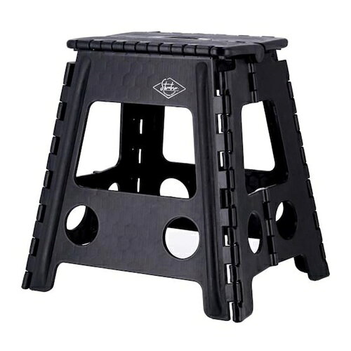 不二貿易 折り畳み踏み台 フォールディングステップスツール H39cm BK 1個箱 [86878] 86878 販売単位：1 送料無料