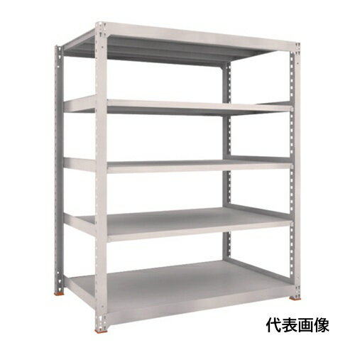 TRUSCO トラスコ中山 スチールラック M5型中量棚 1200×571×H1200 5段 単体 免震樹脂ベース付 ネオグレー ネオグレー [M5-4465SFC NG] M54465SFC 販売単位：1 送料無料