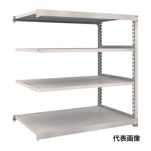 TRUSCO トラスコ中山 スチールラック M5型中量棚 1500×471×H1200 4段 連結 免震樹脂ベース付 ネオグレー ネオグレー [M5-4554BSFC NG] M54554BSFC 販売単位：1 送料無料