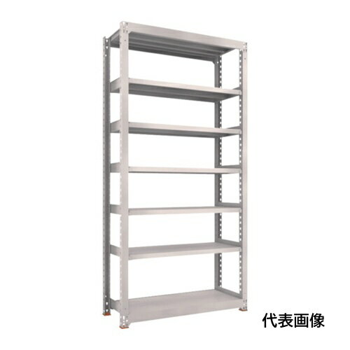 Rakuten - TRUSCO トラスコ中山 スチールラック M5型中量棚 900X721XH2100 7段 単体 免震樹脂ベース付 ネオグレー ネオグレー [M5-7377SFC NG] M57377SFC 販売単位：1 送料無料