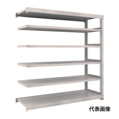 TRUSCO トラスコ中山 スチールラック M5型中量棚 1500×571×H2100 6段 連結 免震樹脂ベース付 ネオグレー ネオグレー [M5-7566BSFC NG] M57566BSFC 販売単位：1 送料無料