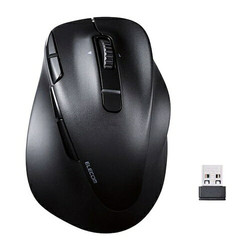 ELECOM マウス 右手用 Lサイズ Bluetooth 無線 8ボタン 抗菌 充電式 ブラック [M-XGL50MBSKBK] MXGL50MBSKBK 販売単位：1 送料無料