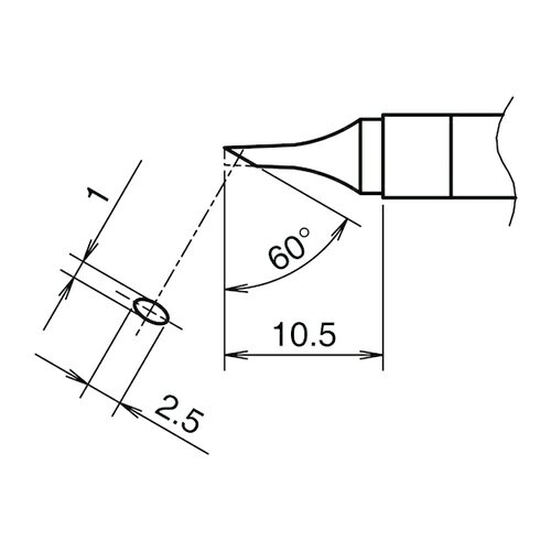 4962615059063｜558-7871 [T39C1025 ] 1販売商品画像については実際の製品と異なる場合がございます。あくまでも商品のスペックをご確認の上ご注文をお願いいたします。※この商品は受注発注の商品です。その為メーカーに在庫がない場合がございます。その場合は大変申し訳ございませんがキャンセルとさせて頂きます。予めご了承下さい。558-7871特長適用こて部：FX-9701/9702用こて先です。仕様適合機種：FX9701/FX9702品名：こて先　C型　横1mm　縦2.5mm質量7.000G原産国日本JANコード4962615059063「ルーペスタジオ」では、拡大鏡(虫眼鏡/ルーペ)、双眼鏡、単眼鏡、望遠鏡などのレンズ製品を主に取り扱っております。工具製品は常には在庫しておらずお取りよせとなります。ご了承下さい。ステーション型はんだこて はんだこて用パーツ白光 こて先 C型 関連商品へ