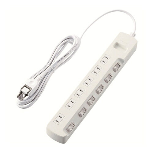 ELECOM 省エネタップ 個別スイッチ 6個口 3m ホワイト [T-E5A-2630WH] 販売単位：1 送料無料