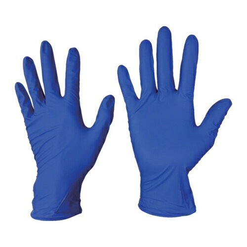 TRUSCO トラスコ中山 まとめ買い 使い捨てニトリル手袋TGセーフ 中厚手タイプ 0.12mm 粉なし濃青M 100..