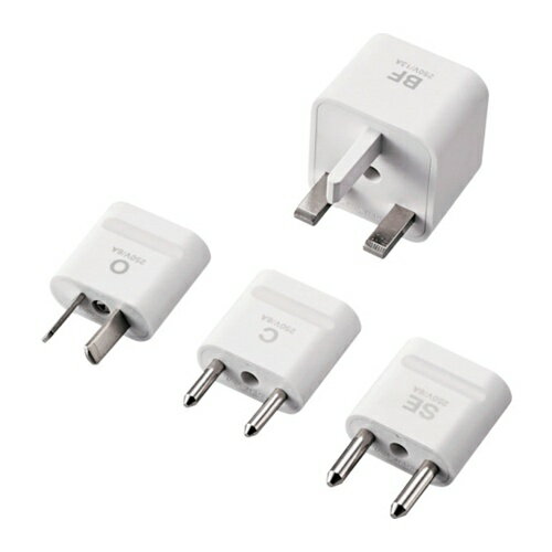 ELECOM 旅行者向け海外用変換プラグ 4種セット [T-HPSETWH] 販売単位：1