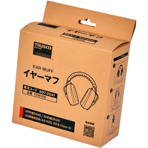 TRUSCO トラスコ中山 イヤーマフ NRR値24dB [TEM100] TEM100 販売単位：1 送料無料