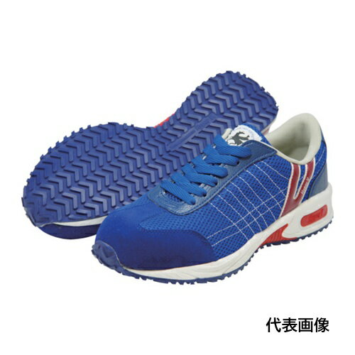 日進 耐滑樹脂先芯入りスニーカー ブルー 27.0cm [V2000B-27.0] 販売単位：1 送料無料