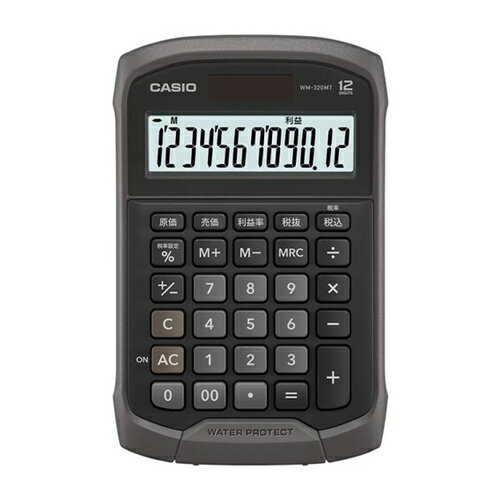 カシオ 防水防塵電卓 ブラック [WM-320MT-BK-N] WM320MTBKN 販売単位：1