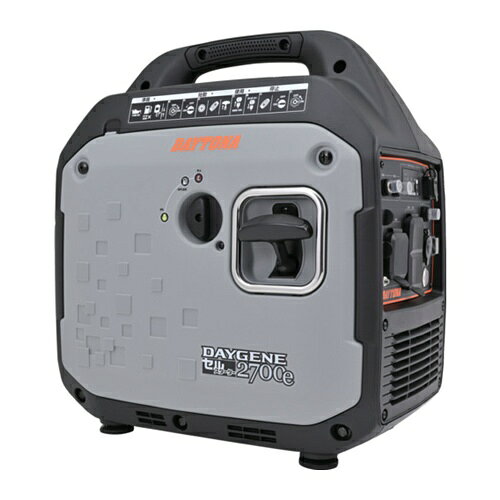 4909449630327｜666-8374 [55642 ] 1販売 商品画像については実際の製品と異なる場合がございます。あくまでも商品のスペックをご確認の上ご注文をお願いいたします。※この商品は受注発注の商品です。その為メーカーに在庫がない場合がございます。その場合は大変申し訳ございませんがキャンセルとさせて頂きます。予めご了承下さい。666-8374特長エンジン始動が簡単なセルスターター機能を搭載し「リコイル式の始動がチョット・・・」というご年配の方や、女性にも優しいリモコン式セルスターターでエンジンの始動停止が簡単に操作可能になりました。離れた作業現場からの操作もでき、作業効率もUPします（リモコン、本体操作パネル内のセルスターターボタンどちらでもエンジン始動停止操作が可能です）。用途災害時の非常用電源用途として。仕様定格交流出力50/60Hz：100V-2.7kVA定格直流出力：12V-8.3A騒音値(dB)：68.0(75%負荷時)タンク容量(L)：5.8連続運転時間(h)(1/4負荷〜定格負荷)：7全長(mm)：452全幅(mm)：300全高(mm)：496使用燃料：レギュラーガソリン始動方式：リコイルスターター方式、セルモーター方式定格交流出力：2.7kw定格交流出力(KVA)50Hz：100V-2.7kVA定格交流出力(KVA)60Hz：100V-2.7kVA周波数(Hz)：50/60連続運転時間(h)：2.3(100%負荷時)仕様2AC100V/20A×2個AC100V/3P 25A×1個USB-A（5V 2.1/1.0A）×1個シガーソケット（12V/8.3A）×1個質量23.000KG原産国中国JANコード4909449630327「ルーペスタジオ」では、拡大鏡(虫眼鏡/ルーペ)、双眼鏡、単眼鏡、望遠鏡などのレンズ製品を主に取り扱っております。工具製品は常には在庫しておらずお取りよせとなります。ご了承下さい。ガソリン発電機 防音型インバーター発電機デイトナ インバーター発電機 関連商品へ