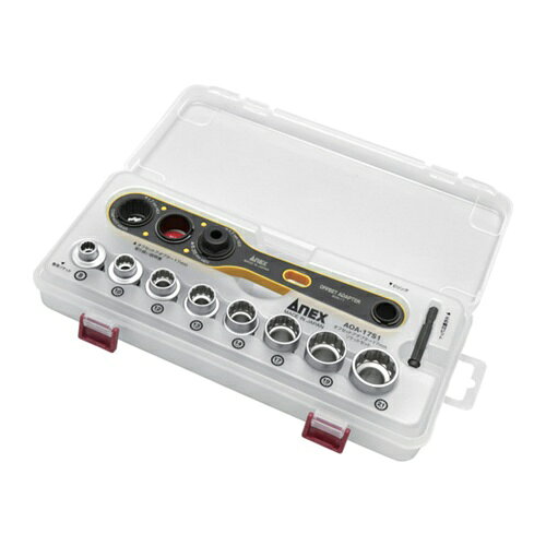 4962485278823｜708-5381 [AOA17S1 ] 1販売 商品画像については実際の製品と異なる場合がございます。あくまでも商品のスペックをご確認の上ご注文をお願いいたします。※この商品は受注発注の商品です。その為メーカーに在庫がない場合がございます。その場合は大変申し訳ございませんがキャンセルとさせて頂きます。予めご了承下さい。708-5381特長狭所のボルト・ナット回しの時短と省力を実現する電動ドライバー用アタッチメント工具です。様々サイズのボルト・ナットに対応するソケットセットです。収納に便利なケース付です。用途電気設備の架台、ダクトレール周りのボルト・ナット回しに。仕様全長(mm)：215幅(mm)：38厚さ(mm)：16.2セット内容：オフセットアダプター17mm・専用ソケット：H8、H10、H12、H13、H14、H17、H19、H21・止め輪付ビット・Cリング(2個)最大トルク(N・m)：230仕様2全ネジ対応貫通穴仕様材質_仕上本体：合金鋼、炭素鋼、PP、TPEソケット：合金鋼Cリング：炭素鋼止め輪付ビット：炭素鋼質量856.000G原産国日本JANコード4962485278823「ルーペスタジオ」では、拡大鏡(虫眼鏡/ルーペ)、双眼鏡、単眼鏡、望遠鏡などのレンズ製品を主に取り扱っております。工具製品は常には在庫しておらずお取りよせとなります。ご了承下さい。ビット用アタッチメント ソケットビットアダプターアネックス オフセットアダプター17mm 関連商品へ