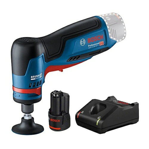 ｜566-0010 [GWG10.8V50SHSET ] 1販売 商品画像については実際の製品と異なる場合がございます。あくまでも商品のスペックをご確認の上ご注文をお願いいたします。※この商品は受注発注の商品です。その為メーカーに在庫がない場合がございます。その場合は大変申し訳ございませんがキャンセルとさせて頂きます。予めご了承下さい。566-0010特長軽量コンパクトで作業性抜群のコードレスです。エルゴノミクスデザイン採用で持ちやすいグリップです。回転数を5段階に調整可能です。ユーザーインターフェイス搭載（バッテリー残量表示、速度レベル表示、速度レベル選択可能）です。コンスタントスピードは負荷がかかってもモーターの回転数を維持します。ブラシレスモーターを採用しています。ブレーキ機能付きです。用途金属の研削に。バリ取りに。クリーニングに。仕様無負荷回転数(min［［の−1乗］］)：5000/7500/10000/12500/15000パッド寸法(mm)：最大50寸法(mm)：190×115×50電源(V)：DC10.8色：ブルー仕様2使用可能コレット径：6mm、6.35mm、8mm最大ディスク径：50mmコレットナット径：17mm充電時間：約36分（空→80％ターボ充電）、約50分（空→フル充電）材質_仕上ポリアミド樹脂セット内容_付属品本体3.0Ahバッテリー(GBA10.8V3.0Ah)×1個充電器(GAL12V-40)コレットナットコレット（6mm）スパナ注意アクセサリーは市販品対応です。原産国中国「ルーペスタジオ」では、拡大鏡(虫眼鏡/ルーペ)、双眼鏡、単眼鏡、望遠鏡などのレンズ製品を主に取り扱っております。工具製品は常には在庫しておらずお取りよせとなります。ご了承下さい。サンダー・ポリッシャー サンダー・ポリッシャーボッシュ 関連商品へ